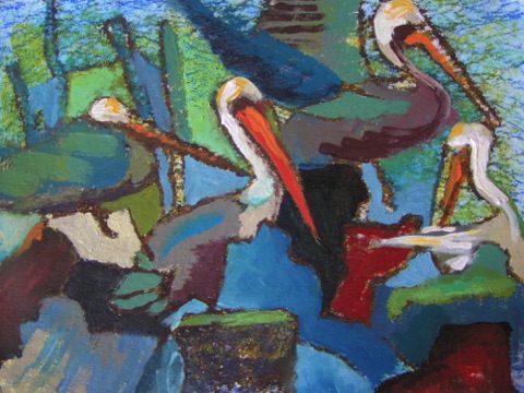 Eigen werk: pelikanen